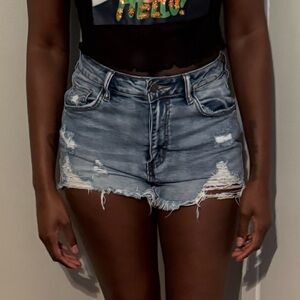 Distressed Denim Women Shorts